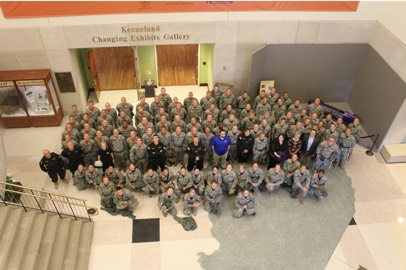Birds-eye view of cadets and staff at the Kentucky History Museum